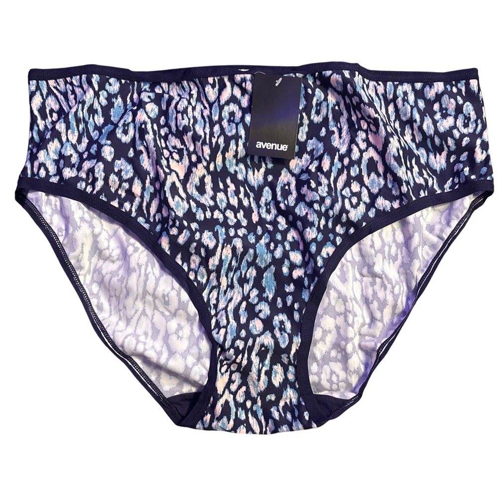 NEW Avenue Body Women's Navy Animal Print Micro Brief Panties Size 18/20